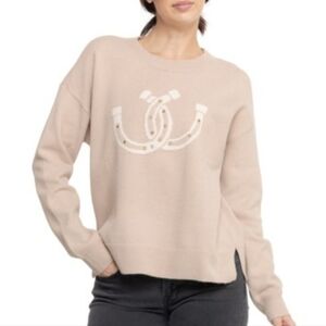 Lucky Brand | Embellished Double Horseshoe Crewneck Sweated Large